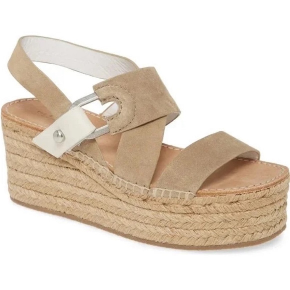 EUC Rag & Bone Size 39 August Tan Suede and Leather Espadrille Platform Sandals